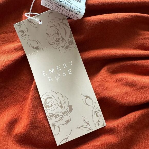 Emery Rose Burnt Orange Baby Doll Bow Tank Top 1XL NWT - Picture 7 of 8